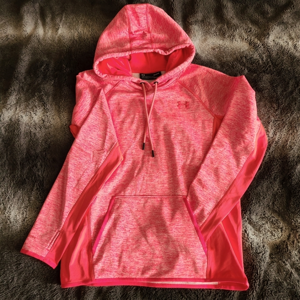 Women's Under Armour Coldgear Small (loose) Hoodie Neon Coral